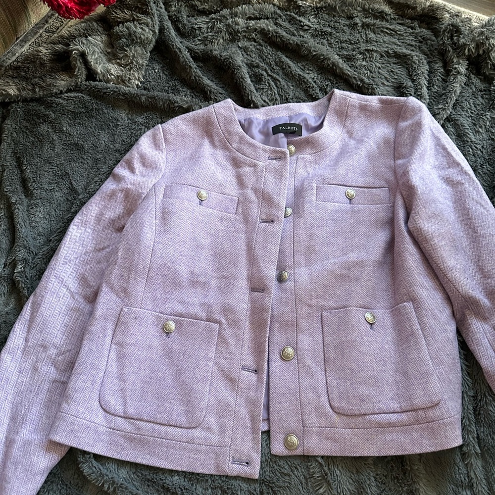 Talbots Lavender Button-Up Jacket